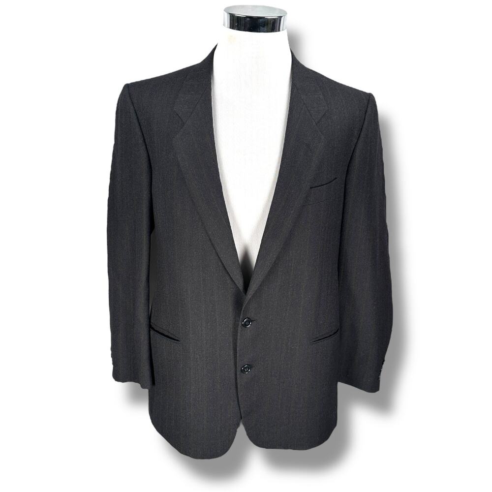 Mani by Giorgio Armani Blazer Jacket Men’s US 43L Charcoal Gay Brown PinStripe‎